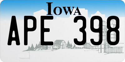 IA license plate APE398