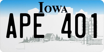 IA license plate APE401