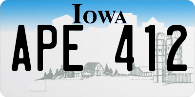 IA license plate APE412