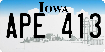 IA license plate APE413