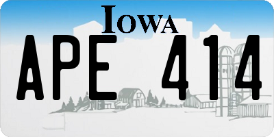 IA license plate APE414