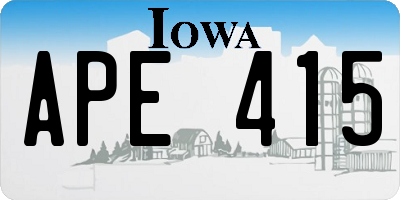 IA license plate APE415