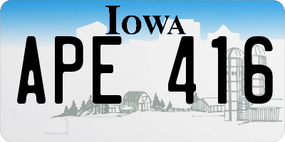 IA license plate APE416