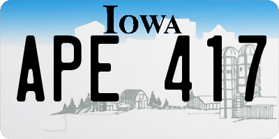 IA license plate APE417