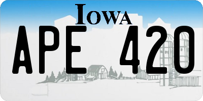 IA license plate APE420
