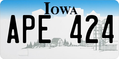 IA license plate APE424