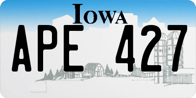 IA license plate APE427