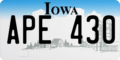 IA license plate APE430