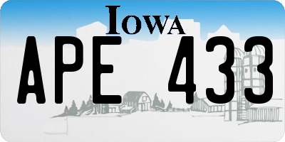 IA license plate APE433