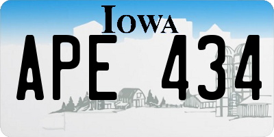 IA license plate APE434