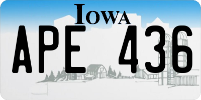 IA license plate APE436