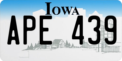 IA license plate APE439