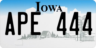 IA license plate APE444
