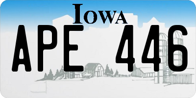 IA license plate APE446