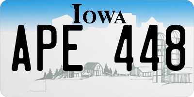 IA license plate APE448