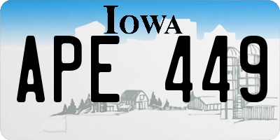 IA license plate APE449