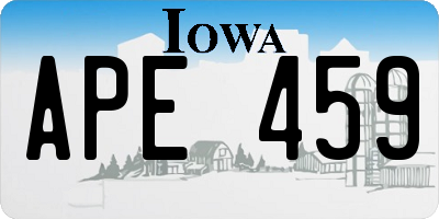IA license plate APE459