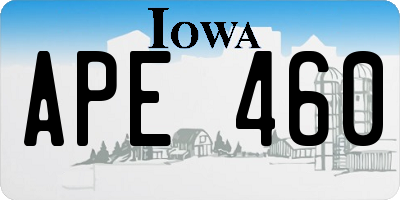 IA license plate APE460
