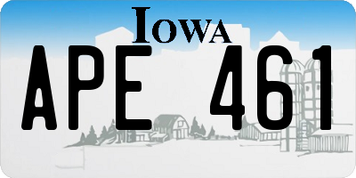 IA license plate APE461