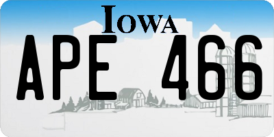IA license plate APE466