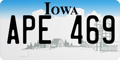 IA license plate APE469