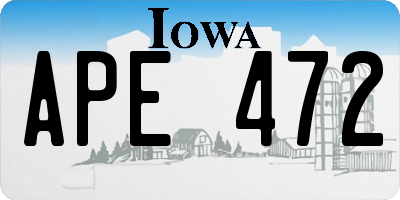 IA license plate APE472