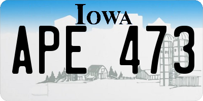 IA license plate APE473