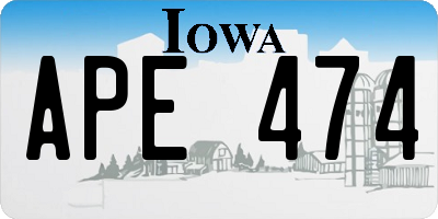 IA license plate APE474