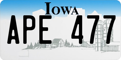 IA license plate APE477