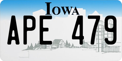 IA license plate APE479