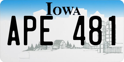 IA license plate APE481