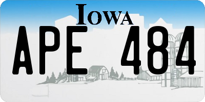 IA license plate APE484