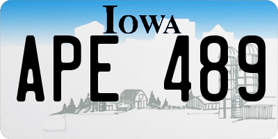 IA license plate APE489