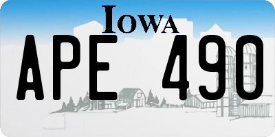 IA license plate APE490