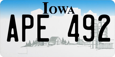 IA license plate APE492