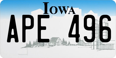 IA license plate APE496