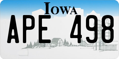 IA license plate APE498
