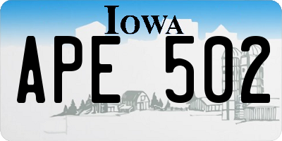 IA license plate APE502