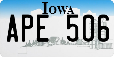 IA license plate APE506
