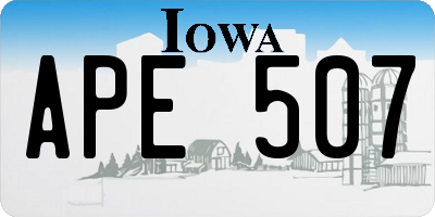 IA license plate APE507