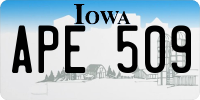 IA license plate APE509