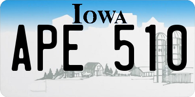 IA license plate APE510