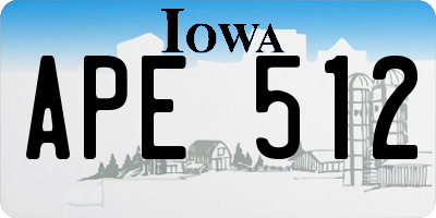 IA license plate APE512