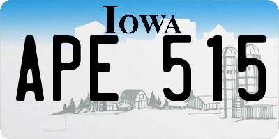 IA license plate APE515