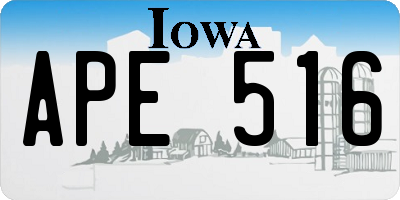 IA license plate APE516