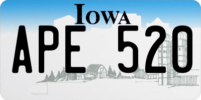 IA license plate APE520