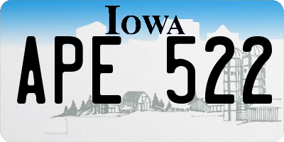 IA license plate APE522