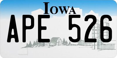 IA license plate APE526
