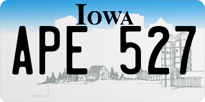 IA license plate APE527