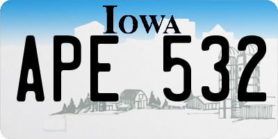 IA license plate APE532